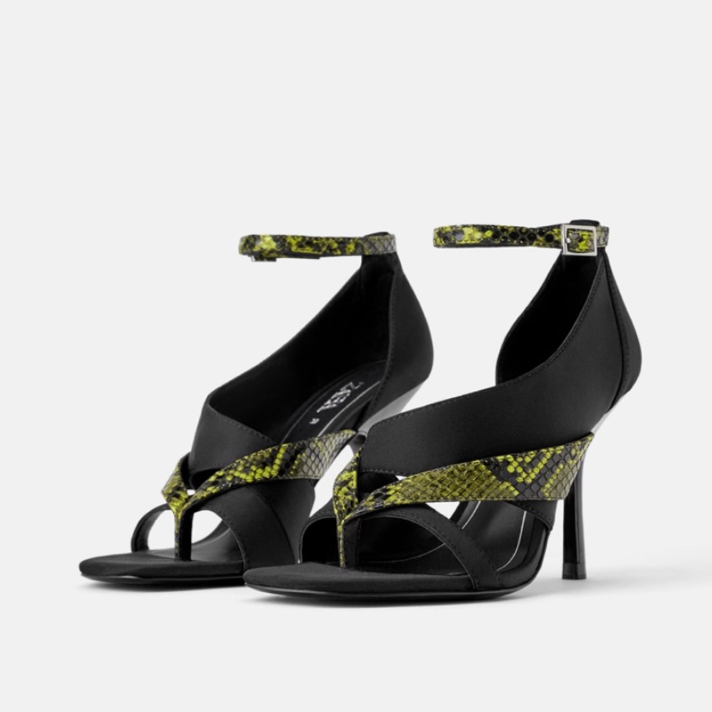 NWT • Zara • Animal Print Heeled Sandals